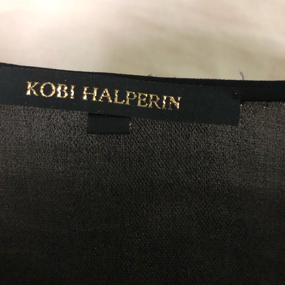 Kobi Halperin Women’s Long Sleeve V-Neck Blouse Bell Sleeves Size Small Black - Picture 4 of 9